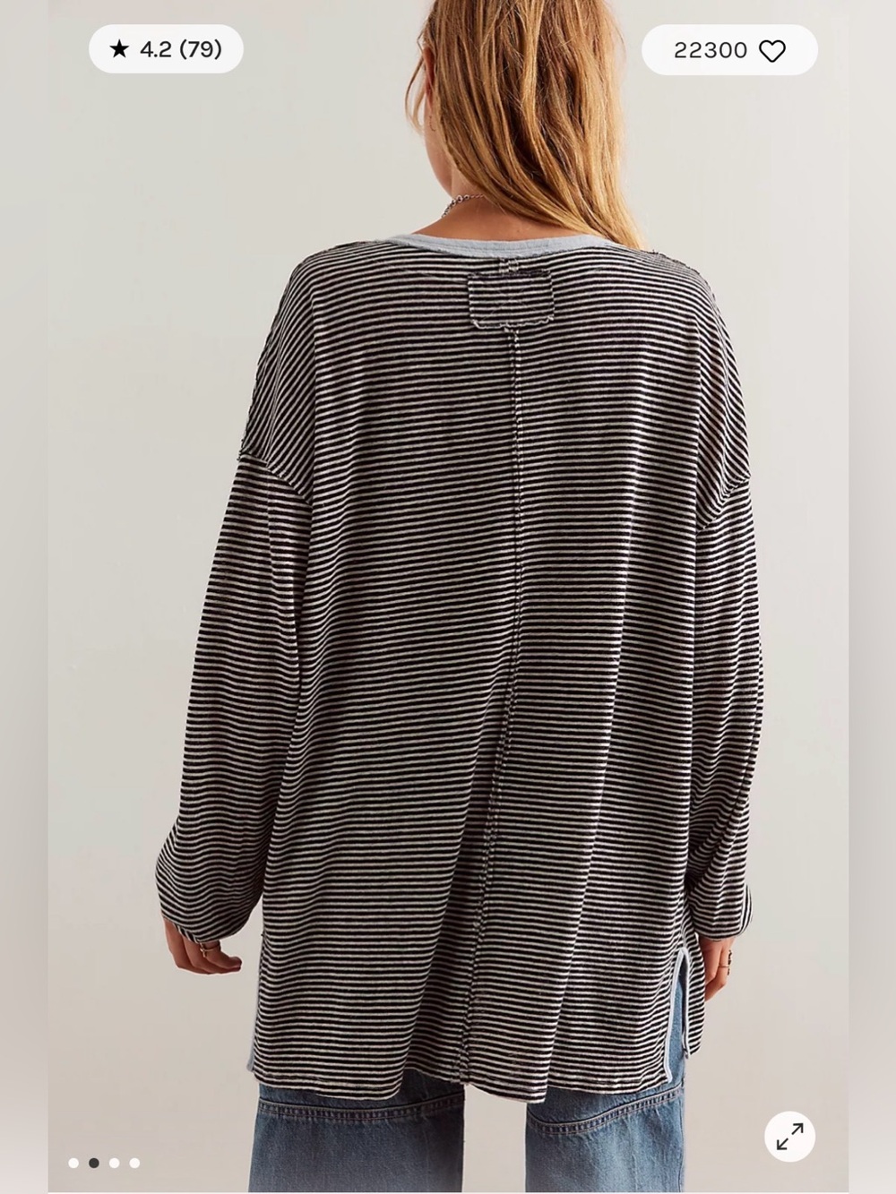 FP Movement’s We The Free Veronica Stripes Tee, Sz XS in Black & White Combo - Picture 2 of 12